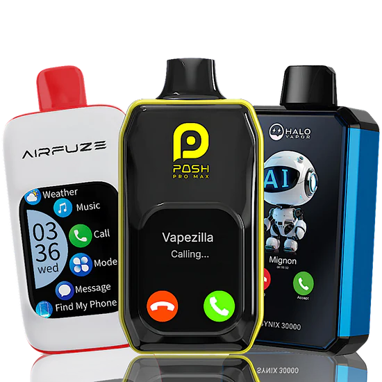 Przykładowe smart vape z ekranem i Bluetooth